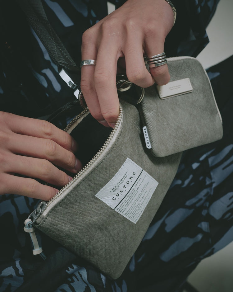 Utility Crossbody Multi Strap Tyvek Greige (Mini Wallet/Pouch/Smart Phone Holder)