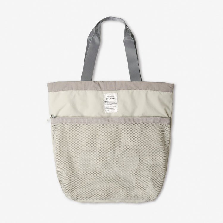 Two Face Puffer Tote Bag Light Gray