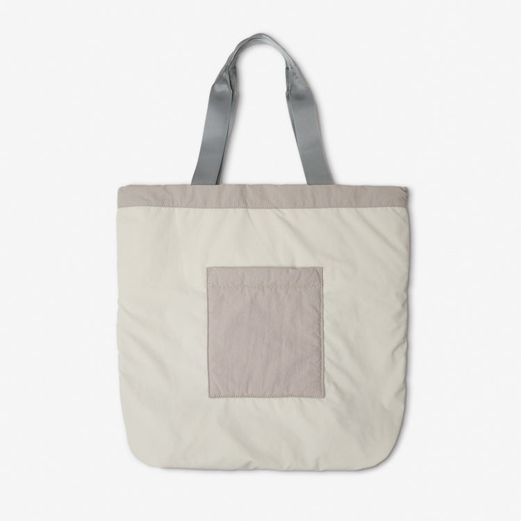 Two Face Puffer Tote Bag Light Gray
