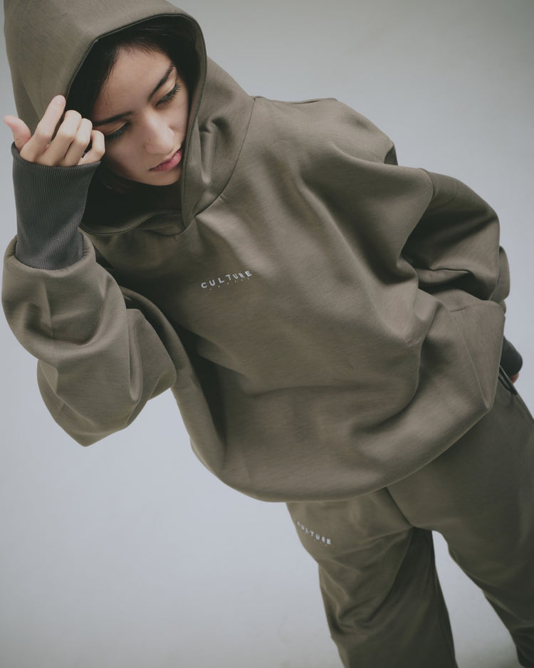 Embroidery Logo Hoodie Khaki