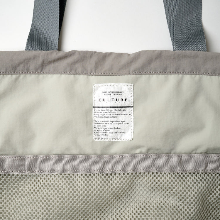 Two Face Puffer Tote Bag Light Gray