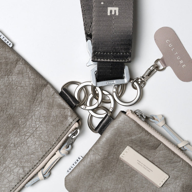 Utility Crossbody Multi Strap Tyvek Greige (Mini Wallet/Pouch/Smart Phone Holder)