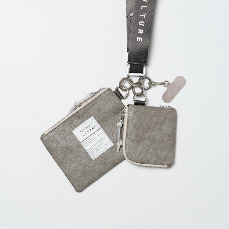 Utility Crossbody Multi Strap Tyvek Greige (Mini Wallet/Pouch/Smart Phone Holder)