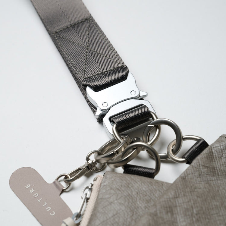 Utility Crossbody Multi Strap Tyvek Greige (Mini Wallet/Pouch/Smart Phone Holder)
