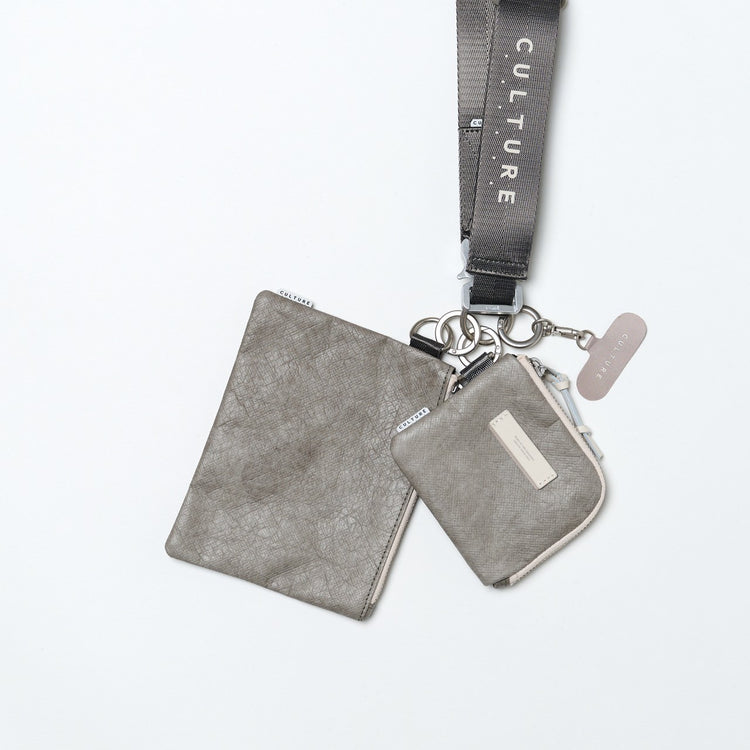 Utility Crossbody Multi Strap Tyvek Greige (Mini Wallet/Pouch/Smart Phone Holder)