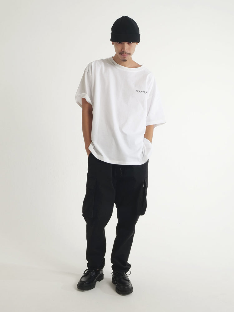 ENTERPRISE -White Tee Front Print Black-