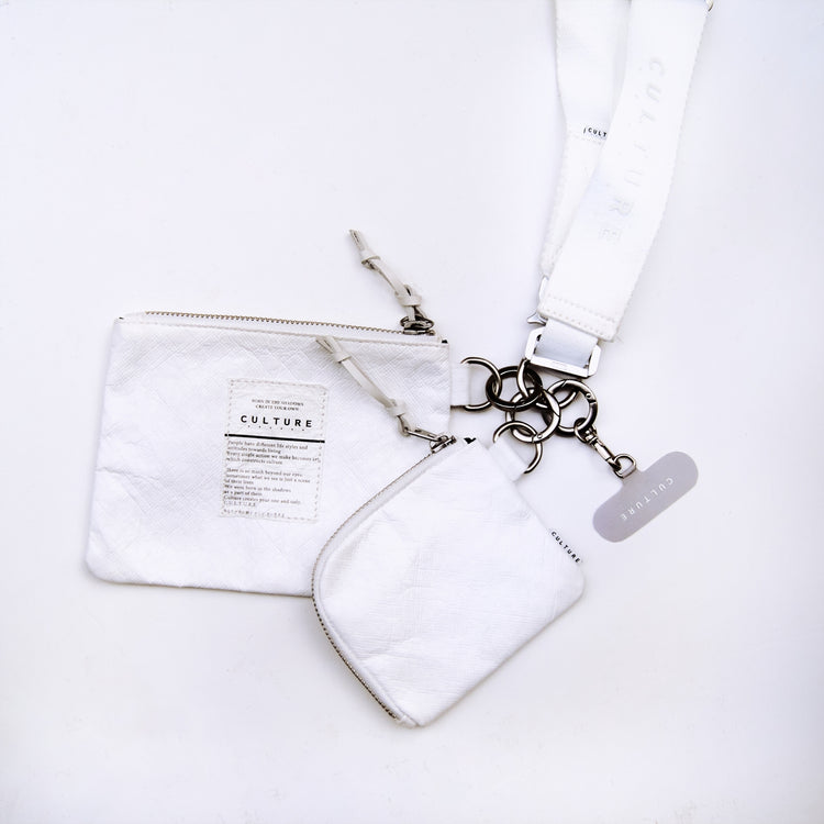 Utility Crossbody Multi Strap Tyvek White (Mini Wallet/Pouch/Smart Phone Holder)