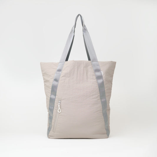Two Face Puffer Tote Bag Light Gray